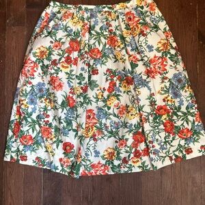 Porticros Floral A-Line Skirt - Red, Blue, Green Size M